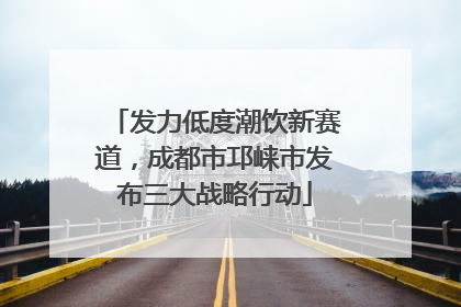 发力低度潮饮新赛道，成都市邛崃市发布三大战略行动
