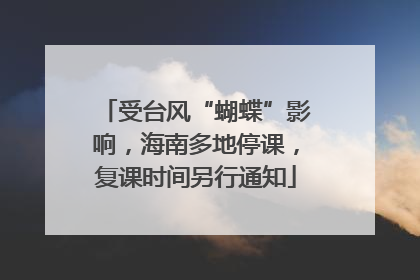 受台风“蝴蝶”影响，海南多地停课，复课时间另行通知
