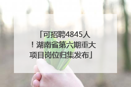 可招聘4845人！湖南省第六期重大项目岗位归集发布