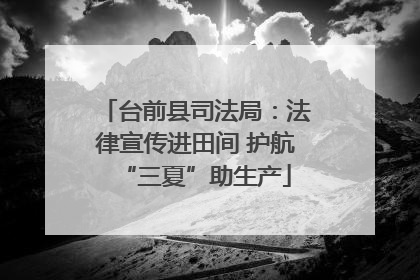 台前县司法局：法律宣传进田间 护航“三夏”助生产
