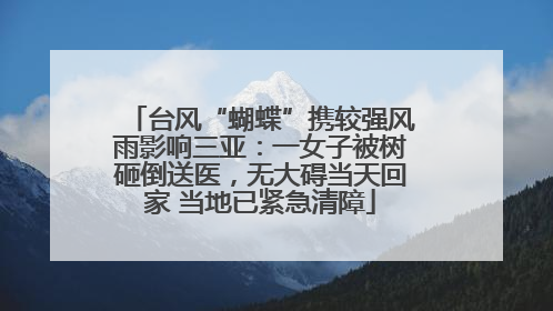 台风“蝴蝶”携较强风雨影响三亚：一女子被树砸倒送医，无大碍当天回家 当地已紧急清障