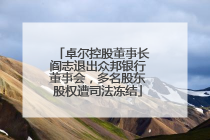 卓尔控股董事长阎志退出众邦银行董事会，多名股东股权遭司法冻结