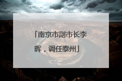 南京市副市长李晖，调任泰州