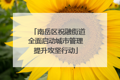 南岳区祝融街道全面启动城市管理提升攻坚行动