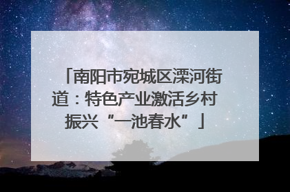 南阳市宛城区溧河街道：特色产业激活乡村振兴“一池春水”