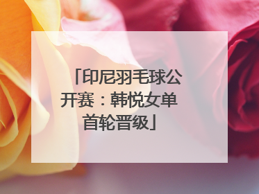印尼羽毛球公开赛：韩悦女单首轮晋级