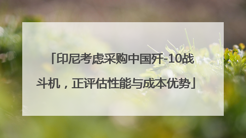 印尼考虑采购中国歼-10战斗机，正评估性能与成本优势