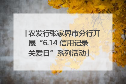 农发行张家界市分行开展“6.14 信用记录关爱日”系列活动