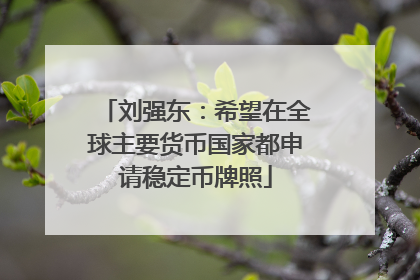 刘强东：希望在全球主要货币国家都申请稳定币牌照