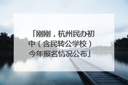 刚刚，杭州民办初中（含民转公学校）今年报名情况公布