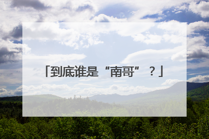到底谁是“南哥”？