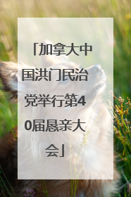 加拿大中国洪门民治党举行第40届恳亲大会