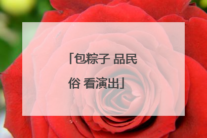 包粽子 品民俗 看演出