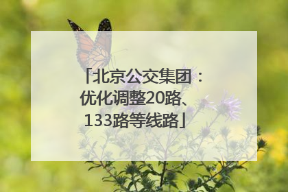 北京公交集团：优化调整20路、133路等线路