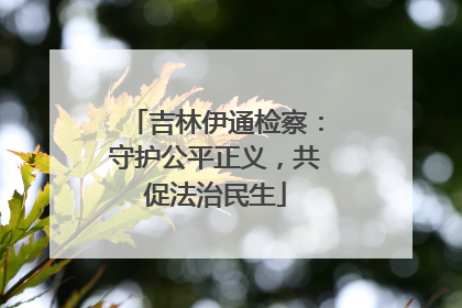 吉林伊通检察：守护公平正义，共促法治民生