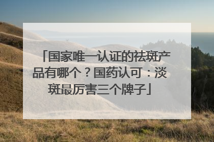 国家唯一认证的祛斑产品有哪个？国药认可：淡斑最厉害三个牌子