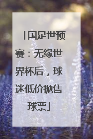 国足世预赛：无缘世界杯后，球迷低价抛售球票