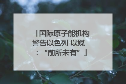 国际原子能机构警告以色列 以媒：“前所未有”
