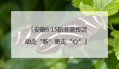 安徽6·15防非宣传活动走“新”更走“心”
