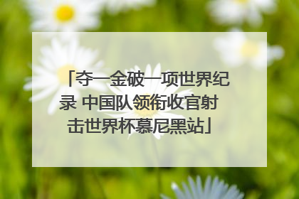 夺一金破一项世界纪录 中国队领衔收官射击世界杯慕尼黑站