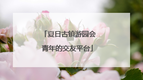 夏日古镇游园会 青年的交友平台