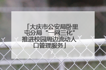 大庆市公安局卧里屯分局“一网三化”推进校园周边流动人口管理服务