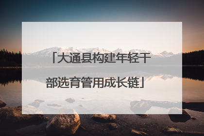 大通县构建年轻干部选育管用成长链