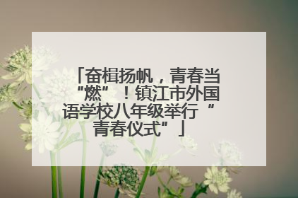 奋楫扬帆，青春当“燃”！镇江市外国语学校八年级举行“青春仪式”
