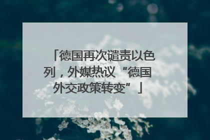 德国再次谴责以色列,外媒热议“德国外交政策转变”