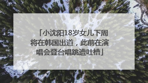 小沈阳18岁女儿下周将在韩国出道，此前在演唱会登台唱跳遭吐槽