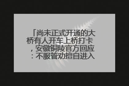尚未正式开通的大桥有人开车上桥打卡，安徽铜陵官方回应：不服管劝擅自进入，已采取措施