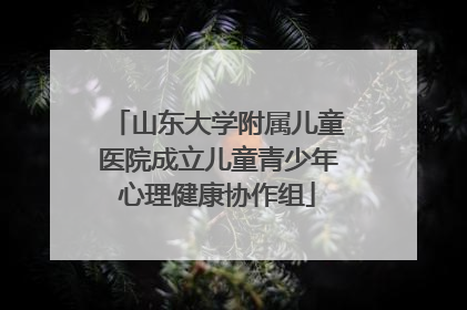 山东大学附属儿童医院成立儿童青少年心理健康协作组