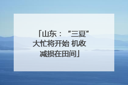 山东：“三夏”大忙将开始 机收减损在田间
