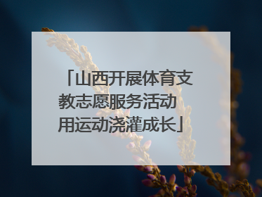 山西开展体育支教志愿服务活动 用运动浇灌成长