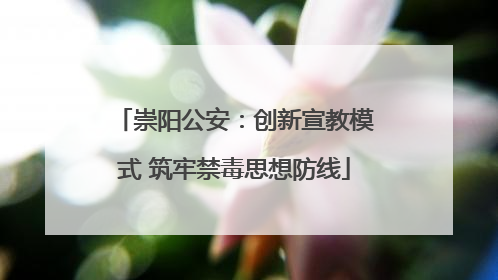 崇阳公安：创新宣教模式 筑牢禁毒思想防线