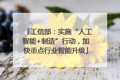 工信部：实施“人工智能+制造”行动，加快重点行业智能升级