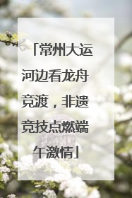 常州大运河边看龙舟竞渡，非遗竞技点燃端午激情