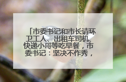 市委书记和市长请环卫工人、出租车司机、快递小哥等吃早餐，市委书记：坚决不作秀，不搞提前彩排