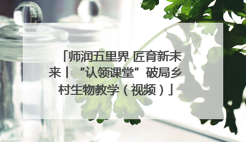 师润五里界 匠育新未来丨“认领课堂”破局乡村生物教学（视频）