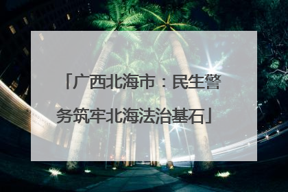 广西北海市：民生警务筑牢北海法治基石