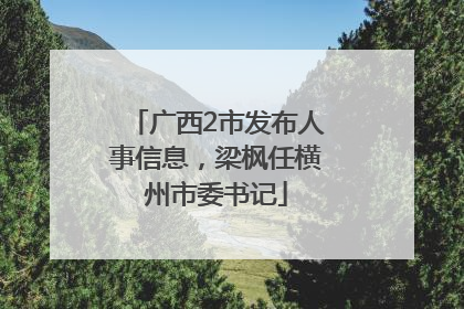 广西2市发布人事信息，梁枫任横州市委书记