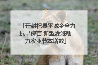 开封杞县平城乡全力抗旱保苗 新型灌溉助力农业节本增效