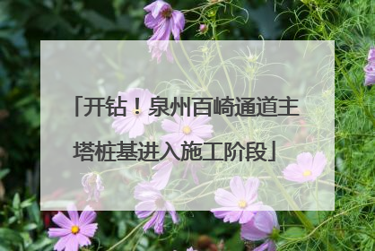 开钻！泉州百崎通道主塔桩基进入施工阶段