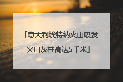 意大利埃特纳火山喷发 火山灰柱高达5千米