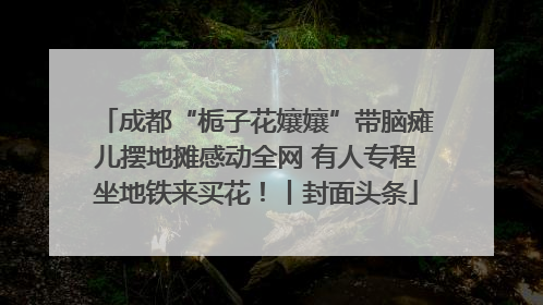 成都“栀子花孃孃”带脑瘫儿摆地摊感动全网 有人专程坐地铁来买花！丨封面头条