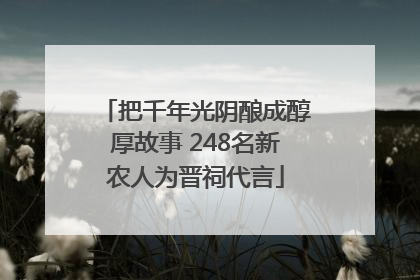 把千年光阴酿成醇厚故事 248名新农人为晋祠代言
