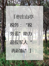 枣庄山亭税务：“税务蓝”助力退役军人“再起航”
