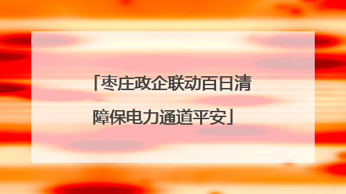 枣庄政企联动百日清障保电力通道平安