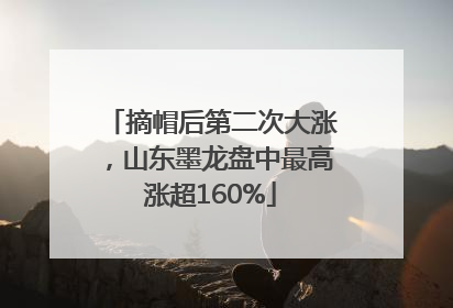 摘帽后第二次大涨，山东墨龙盘中最高涨超160%