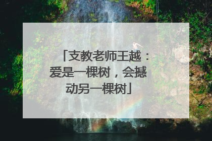 支教老师王越：爱是一棵树，会撼动另一棵树
